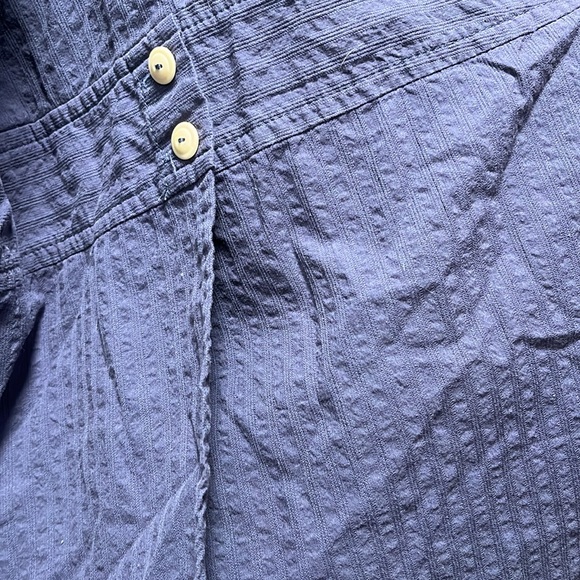 FLAX Vintage Organic Linen Like New Condition Denim Blue Dress Size L - Picture 6 of 6